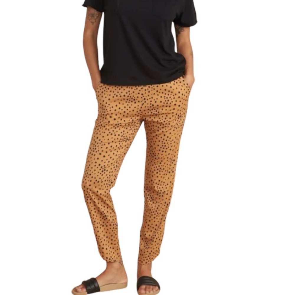 Marine Layer Tan Polka Dot Cropped Pants